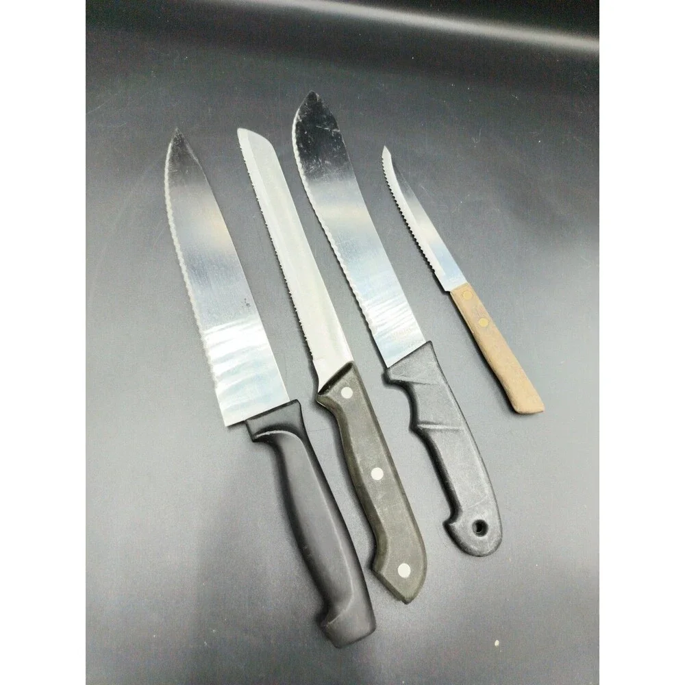 Lot of 4 Random Large Small Knives Good Condition Kitchen Cooking